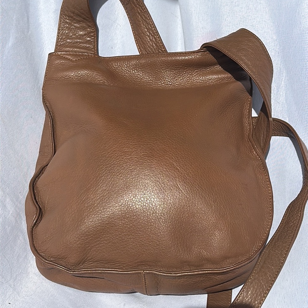 JPOurse & Cie Ranger Leather Crossbody Bag Tan Cowhide Leather Old Money - Picture 4 of 7